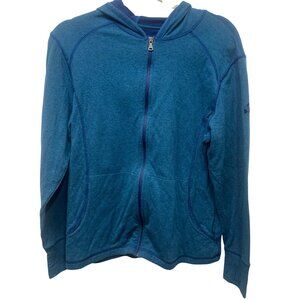 Overland Blue Full-Zip Hoodie Made In Peru L Cotton/Polyester Blend